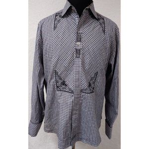 Christopher Wicks English Laundry Independence Large Gray Embroidered Shirt